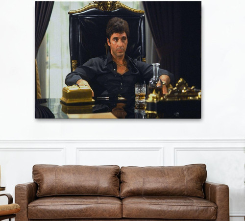 Özel Tasarım, Dekortif Baskı scarface Alpacino İtalyan Mafya Kanvas Tablo-5137