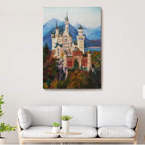 Özel Tasarım, Dekortif Baskı bavyera Almanya Neuschwanstein Kalesi Kanvas Tablo-5980