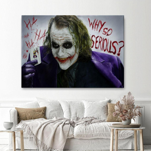 Özel Tasarım, Dekortif Baskı why So Serious Joker Tablosu-6618