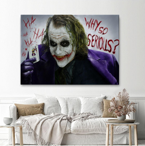 Özel Tasarım, Dekortif Baskı why So Serious Joker Tablosu-6618