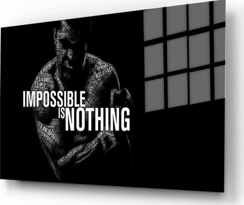Motivasyon Cam Tablo, Kaligrafi, 3D Dekoratif Baskı