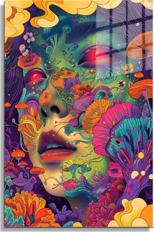 Popart Digital Sanatlar,3D Dekoratif Baskı Cam Tablo 127
