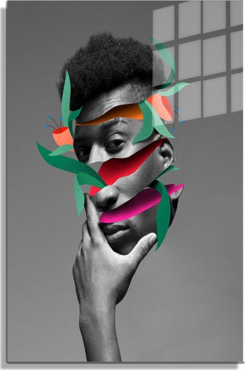 Popart Digital Sanatlar,3D Dekoratif Baskı Cam Tablo 135