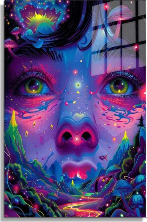 Popart Digital Sanatlar,3D Dekoratif Baskı Cam Tablo 133