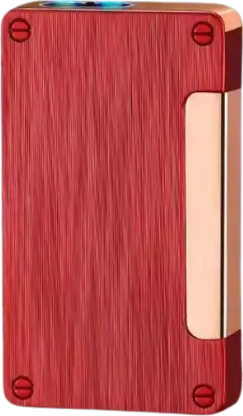 Çift Torch Pürmüz Kırmızı-Gold Metal Puro Çakmağı