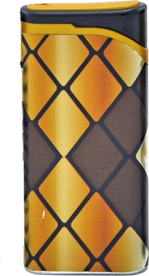 PremiumQuality Gold Desenli Siyah Tek Torch Pürmüz Plastik Puro Çakmağı