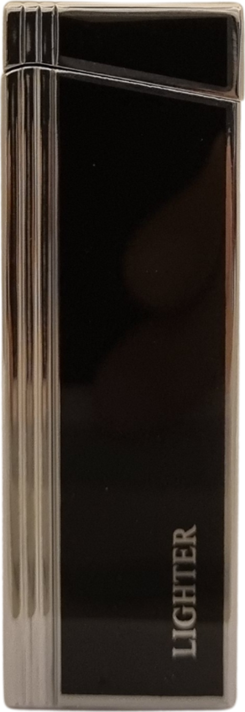 PremiumQuality Gümüş - Siyah Tek Torch Pürmüz Metal Puro Çakmağı
