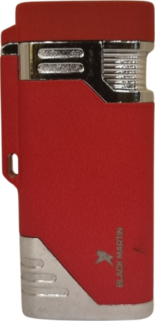 Tek Torch Pürmüz Kırmızı Metal Puro Çakmağı