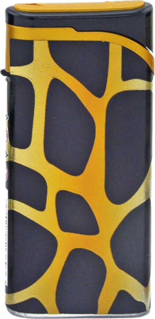 PremiumQuality Leopar Desenli Siyah Tek Torch Pürmüz Plastik Puro Çakmağı