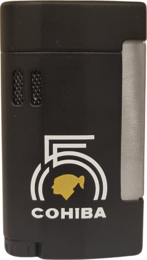 55. Yıl Özel Üretim Dahili Kılıflı Tek Torch Pürmüz Siyah Puro Çakmağı