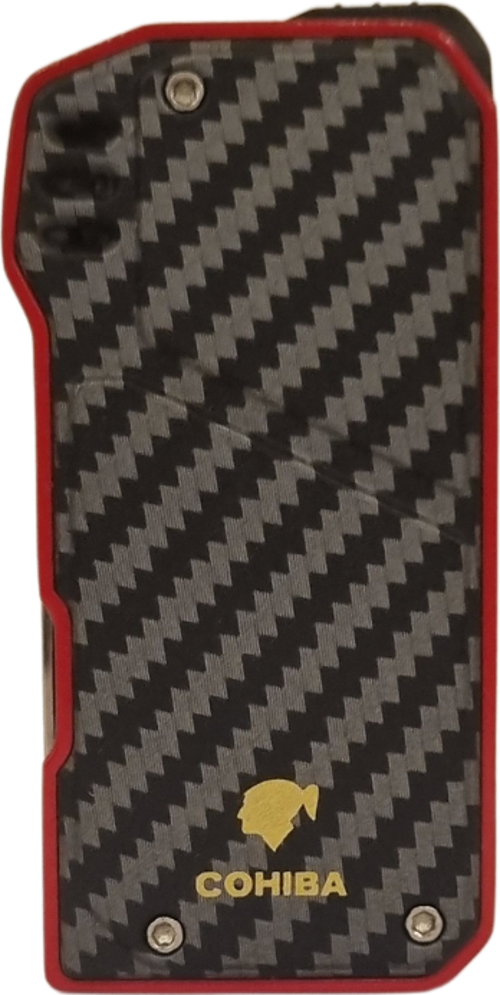 Soft Flame Karbon Desenli-Kırmızı Metal Pipo Çakmağı