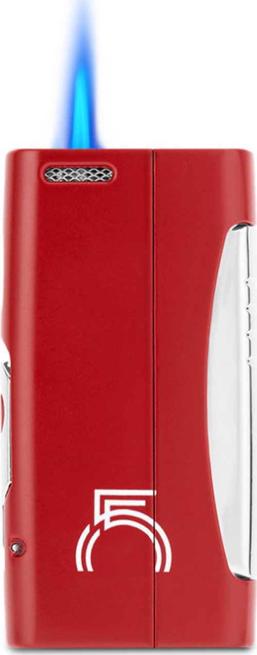 Tek Torch Pürmüz 55. Yıl Özel Üretim Dahili Delicili Kırmızı-Gümüş Puro Çakmağı