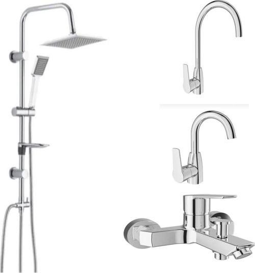 Mare Banyo Döner Lavabo Mutfak Bataryası Ve Tema 53260 Raın Pratik Tepe Duş Seti