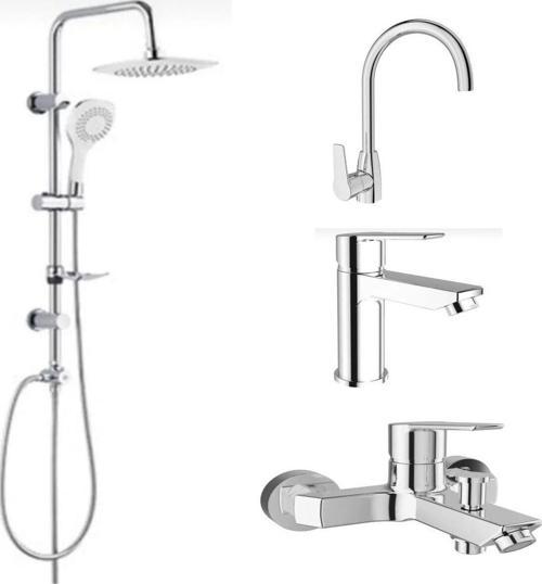 Mare Banyo+Lavabo+Mutfak Bataryası Ve Tema 53276 Tepe Duş Seti