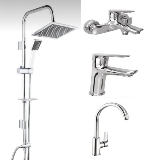 Banyo+Lavabo+Eviye Bataryası Ve Tema 53260 Tepe Duş Seti