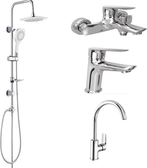 Tandem Banyo + Lavabo + Mutfak Bataryası Ve 53276 Tepe Duş Seti