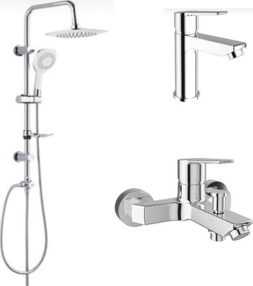 Mare Banyo + Lavabo Bataryası Ve Tema 53276 Tepe Duş Seti