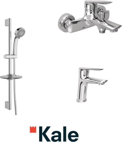 Tandem Banyo+Lavabo Bataryası Ve Kale Raın S110 Sürgülü Duş Barı