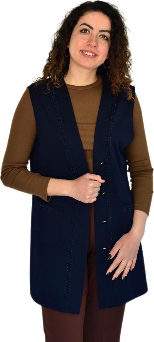 Kadın Anne Mevsimlik Düğmeli Cepli Yelek BGL-ST04314