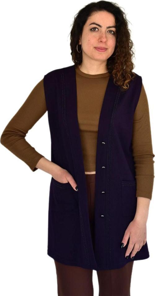 Kadın Anne Mevsimlik Düğmeli Cepli Yelek BGL-ST04314