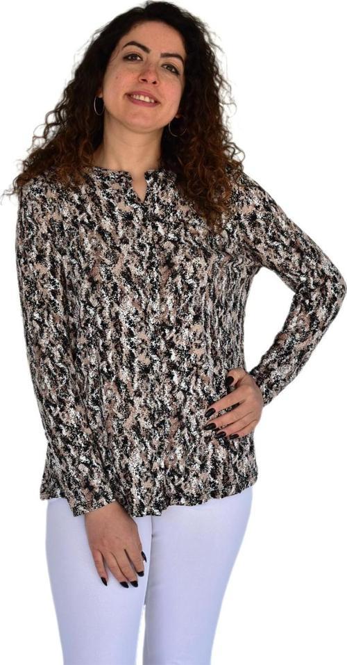Kadın Batik Baskılı Düğmeli Viscon Bluz BGL-ST04269