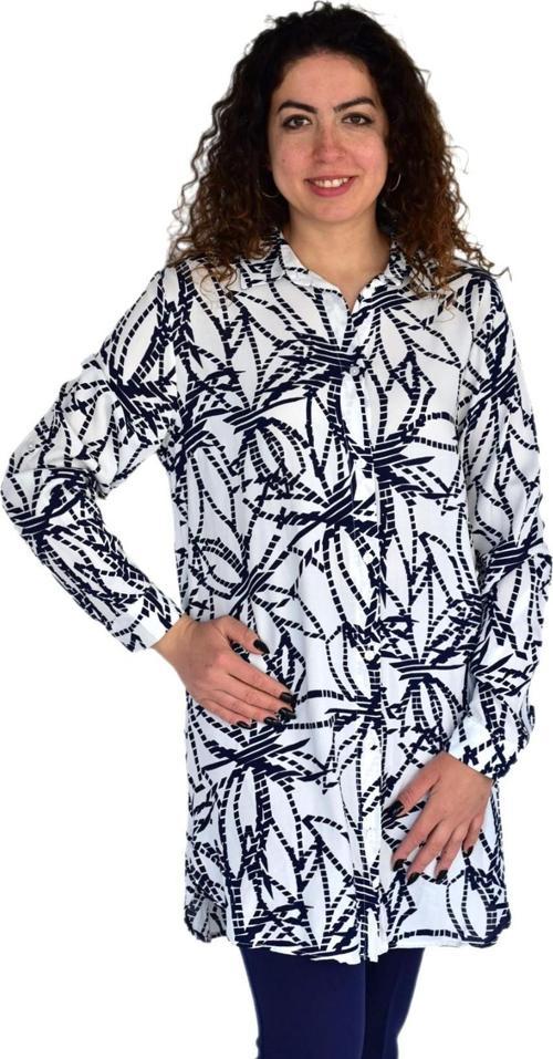 Kadın Çizgili Desen Viscon Gömlek BGL-ST04239