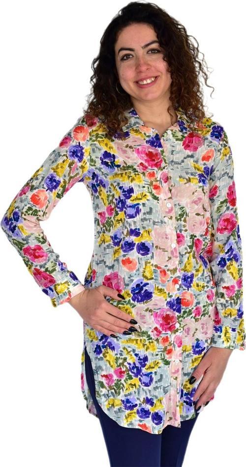Kadın Gül Desen Viscon Gömlek BGL-ST04241