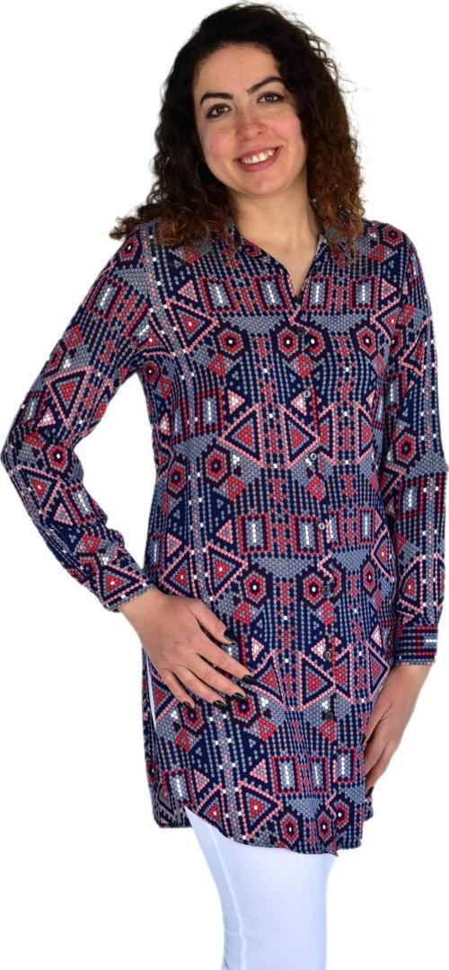 Kadın Nokta Desen Viscon Gömlek BGL-ST04242