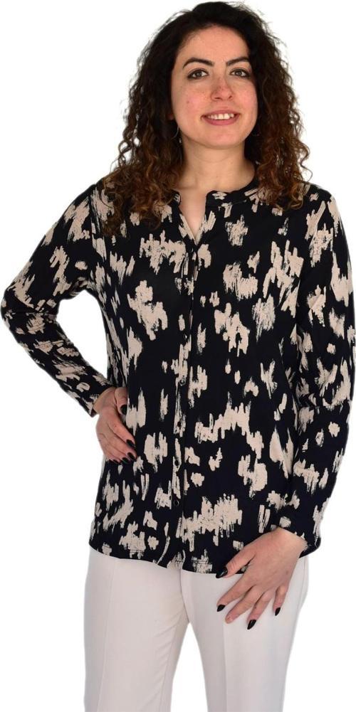 Kadın Batik Baskılı Düğmeli Viscon Bluz BGL-ST04270