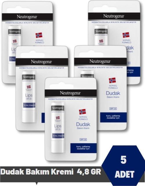 Norveç Formülü Güneş Koruma Faktörlü (Spf 20) Dudak Nemlendiricisi 4,8 Gr 5 Adet