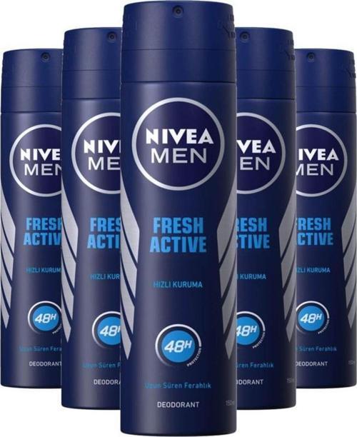 Nıvea Fresh Active Erkek Deodorant 150 Ml X5