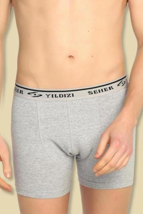 12 li Paket Seher Yıldızı Erkek Likralı Boxer Pamuklu