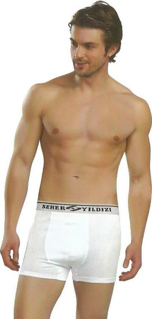 12 li Paket Seher Yıldızı Erkek Likralı Boxer Pamuklu