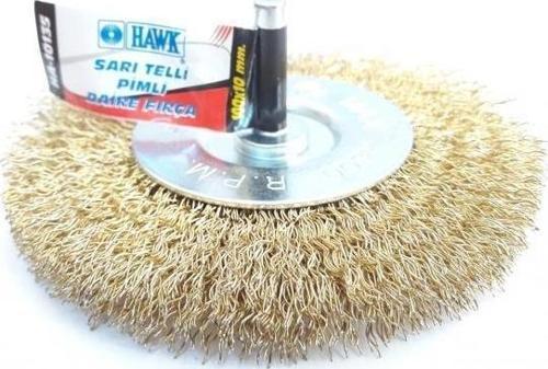 HA10135 Pimli Sarı Tel Daire Fırça 100x10 mm