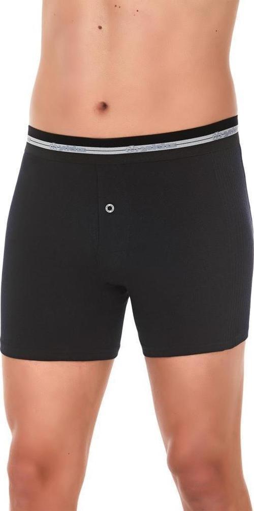 3 Adet Yıldız Erkek Likralı Uzun Boxer Short Siyah 111