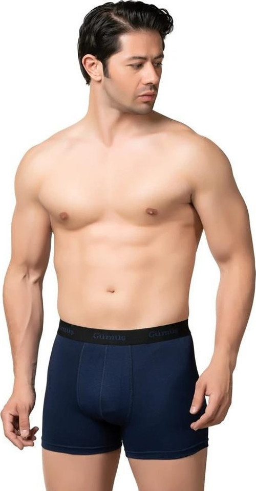 6 Adet Gümüş Erkek Renkli Likralı Spor Boxer 3074