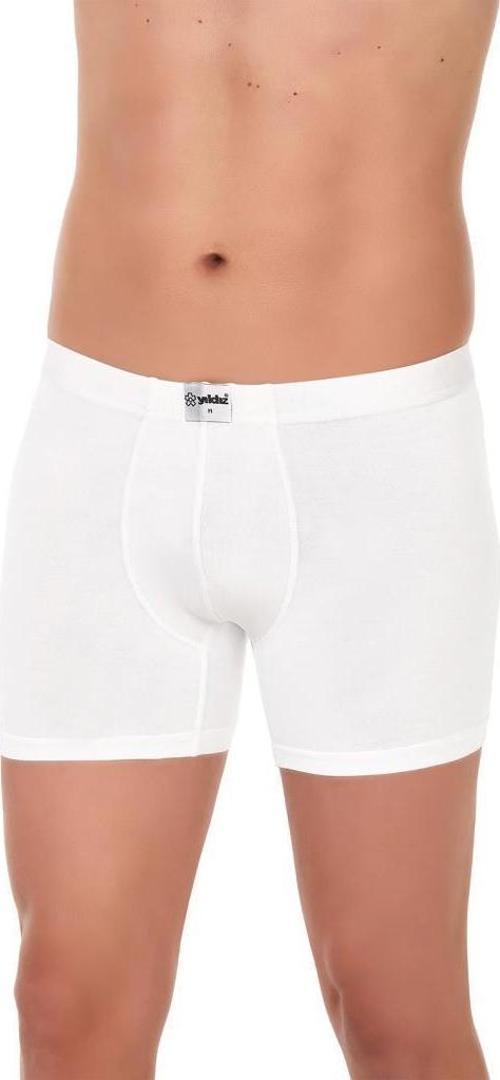 3 Adet Yıldız Erkek Bambu Likralı Boxer Short Beyaz 320