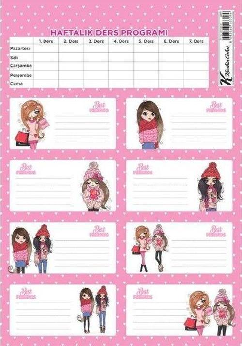 Keskin Best Firends Ders Programlı 3Lü Etiket