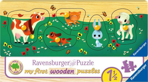 5 Parçalı Ahşap Çerçeveli Puzzle Hayvanlar 032358