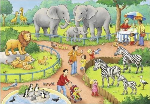 Çocuk Puzzle 2X24 Parça Hayvanat Bahçesi 78134