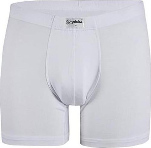 6 Adet Yıldız Erkek Bambu Likralı Boxer Short Beyaz 320