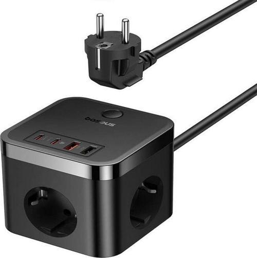 Pow Cube 7 Port 1.5 Metre 30W Siyah Şarj Adaptörü (E00066400117-00)