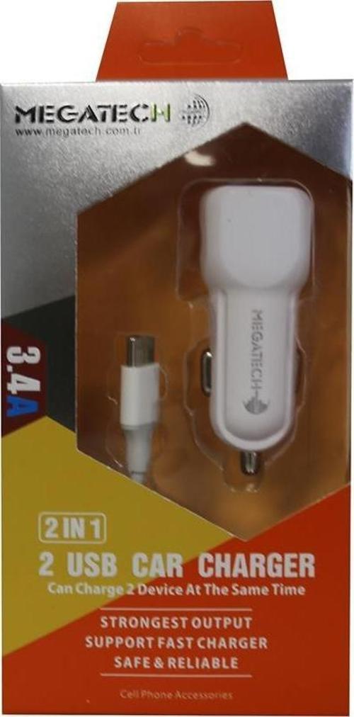 Elb29 3.4 Siyah 2Usb Metal Araç Çakmaklık Şarj Aleti Hızlı Şarj
