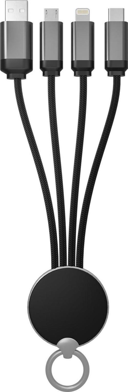 Sl-Cp110 20Cm 2A Microusb+Lightning+Typec 3 İn 1 Led Logolu Şarj Kablosu