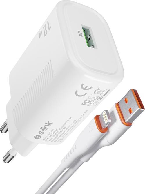 Sl-Ec40L Lightning Kablolu 5V 2400Ma Beyaz Ev Şarj Adaptörü