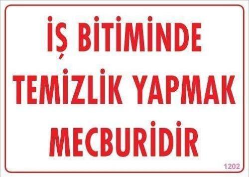 Temizlik Düzen Uyarı Levhası 25x35 KOD:1202