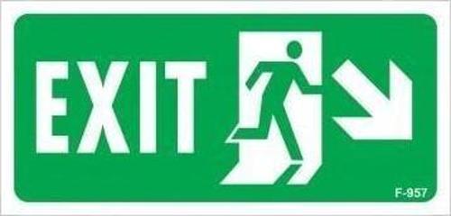 Exit Sağ Aşağı Uyarı Levhası 17,5x25 KOD:957