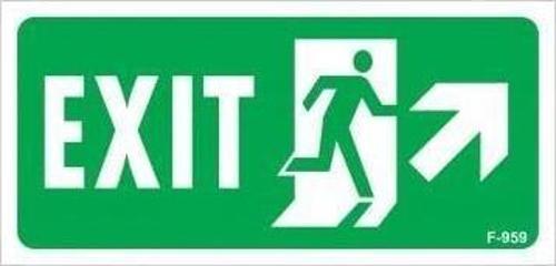 Exit Sağ Yukarı Uyarı Levhası 17,5x25 KOD:959