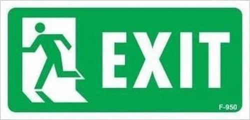 Exit Sol Uyarı Levhası 17,5x25 KOD:950