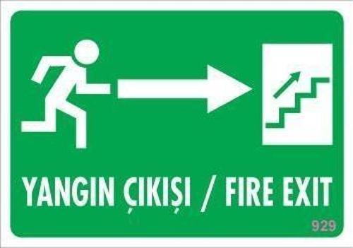 Yangın Çıkışı Uyarı Levhası 17,5x25 KOD:929
